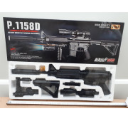 P.1158D Автомат пластик тяжелый + глушитель+оптика+допол.ручка