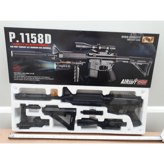P.1158D Автомат пластик тяжелый + глушитель+оптика+допол.ручка оптом