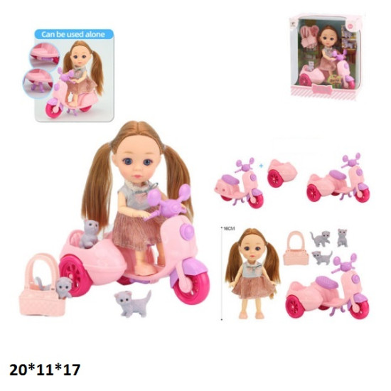 Лялька 15см 91035-A з тваринками та аксес.кор.20*11*17 /60/ оптом