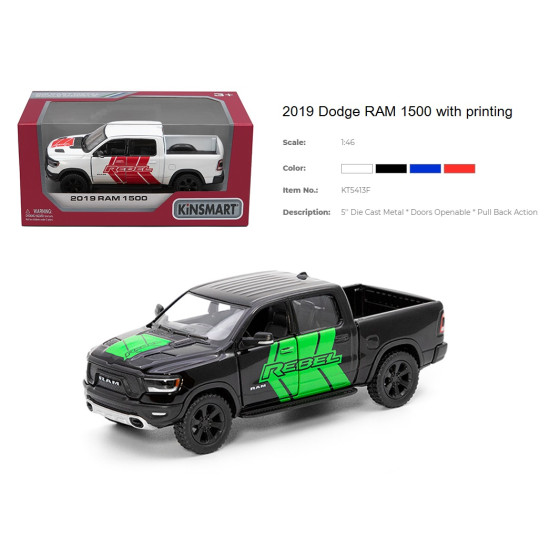 Модель пікап DODGE RAM 1500 5 KT5413FW w/printing метал.інерц.відкр.4кол.кор./96/ оптом