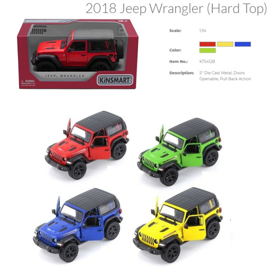 Модель джип JEEP WRANGLER 5 KT5412WB hard top метал.інерц.відкр.дв.4кол.кор./96/ оптом