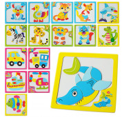 Деревянная игрушка Пазлы MD 0913 (200шт) животные,транспорт,магнитн,микс вид,в кульке,14,5-14,5см