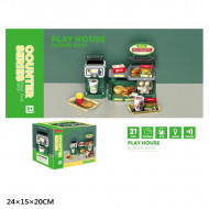 Магазин MW2285 фастфуд каса з продуктами батар.муз.світ.кор.24*15*20 /36/