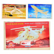 Деревянная игрушка Пазлы 3D MD 0469 (30шт) 3 вида (воздушный транспорт), 37-23см