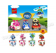 61178 Конструктор 9801-1/2/3/4 "Robocar POLI" 208/208/268/273дет.4в.кор.7,5*7,5*7,5 ш.к./144/