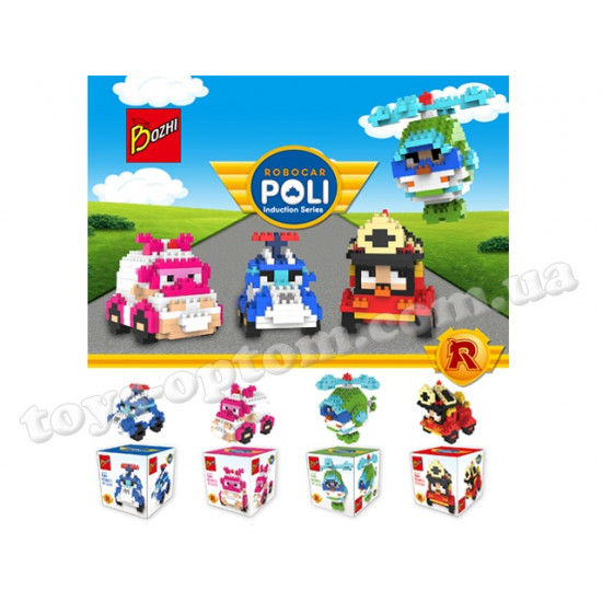 61178 Конструктор 9801-1/2/3/4 Robocar POLI 208/208/268/273дет.4в.кор.7,5*7,5*7,5 ш.к./144/