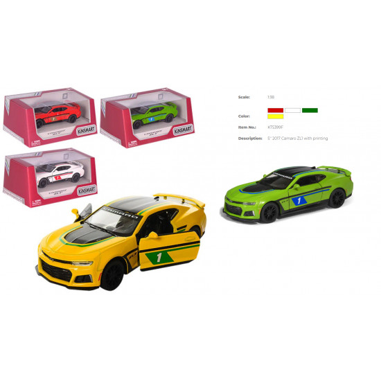 Модель легкова CHEVROLET CAMARO ZL1 2017 5 KT5399FW метал.інерц.відкр.дв.4кол.кор./96/